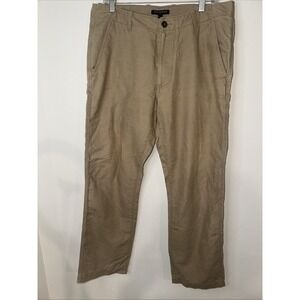 Banana Republic Pants Mens 33x30  Brown Chino Flat Front Linen Blend‎ Trouser